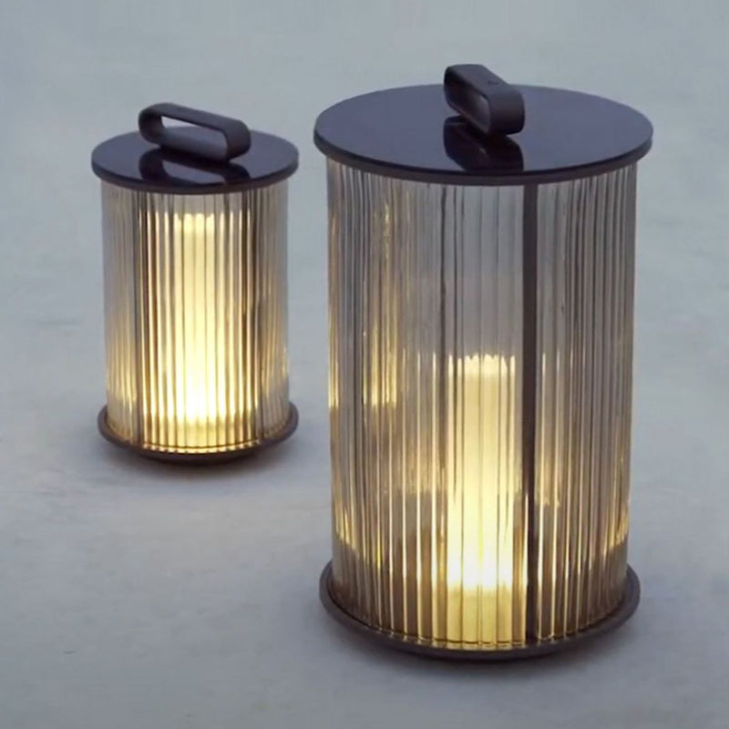 Luz de paisaje de 1 luz de acero inoxidable con cilindro de vidrio de simplicidad moderna para patio exterior 
