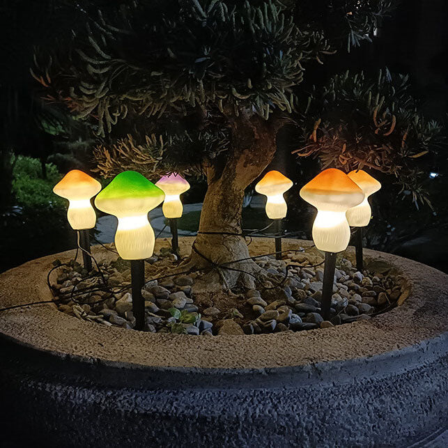 Solar Outdoor Mushroom Shape LED Garden Lawn Ground Insert Landscape Light