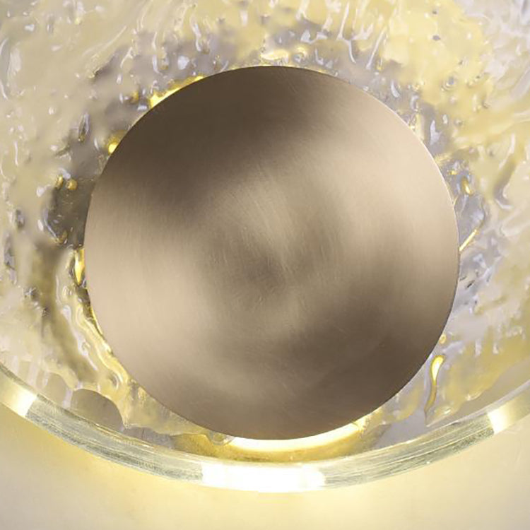 Zeitgenössische Luxus Messing Wasser-ripple Runde Kristall LED Wand Leuchte Lampe Für Wohnzimmer 