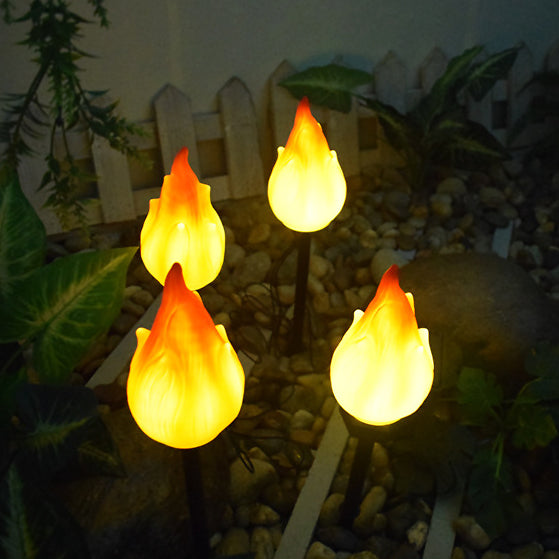 Lumière de paysage extérieure LED étanche créative contemporaine à flamme solaire en PP ABS pour jardin 