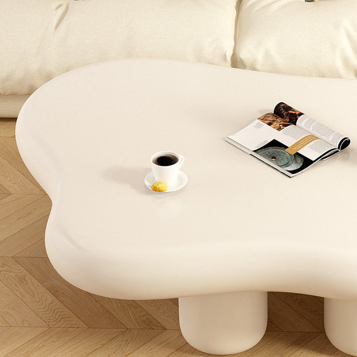 Modern Minimalist Cream Clouds Fiberboard PVC Coffee Table For Living Room