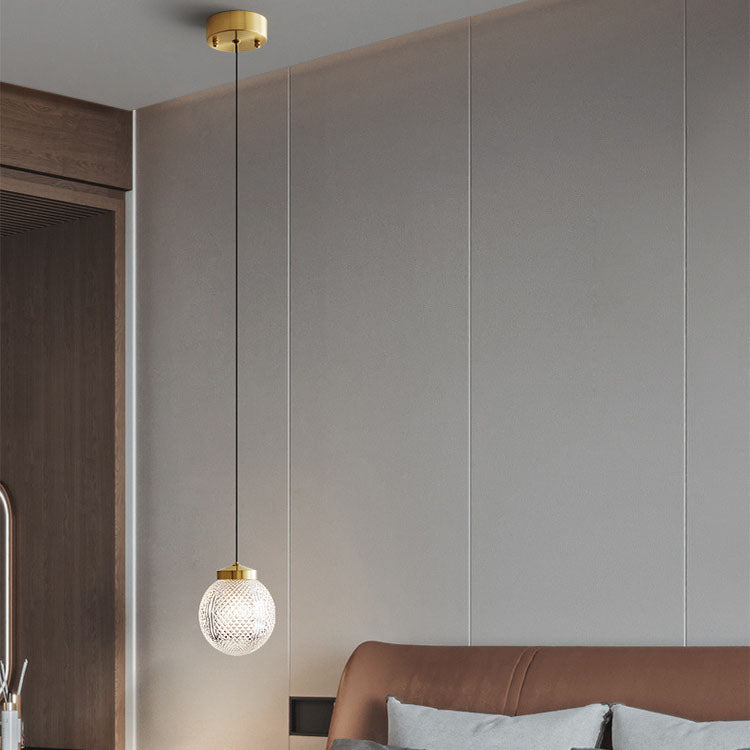 Lumière Nordique de Luxe Simple Boule de Verre Suspension à 1 Lumière 