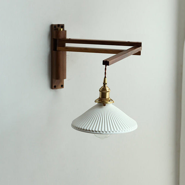 Lámpara de Aplique de Pared Plegable de Cerámica Telescópica Retro de 1 Luz 