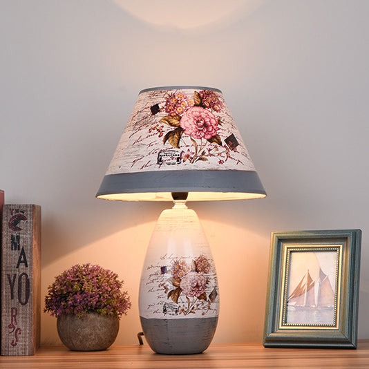 Moderne Art Deco Vase Basis Keramik Karton 1-Licht Tischlampe für Schlafzimmer 