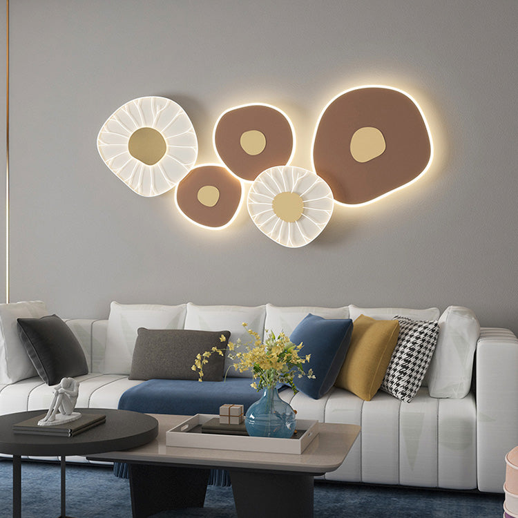 Moderne Luxus Lotus Blatt Design Eisen Acryl LED Wand Leuchte Lampe Für Wohnzimmer 