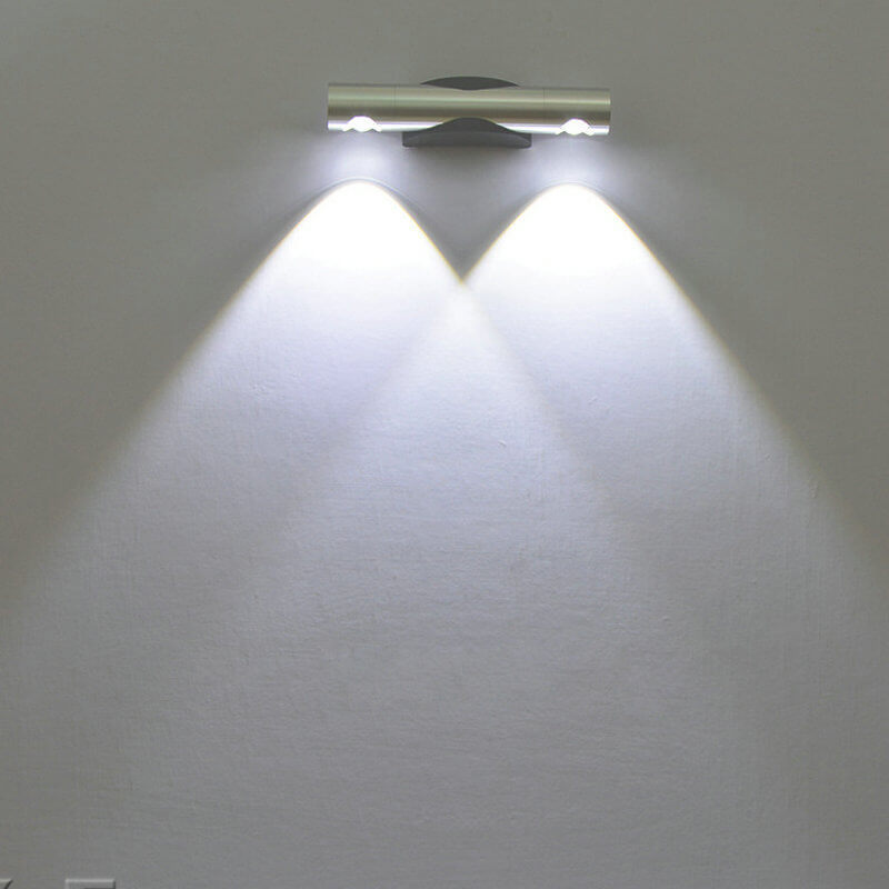 Lampe applique murale LED en aluminium rotative cylindrique moderne et créative 