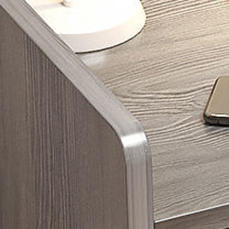 Table de chevet rectangulaire minimaliste moderne en panneau de densité avec 1/2/3 tiroirs pour chambre à coucher 