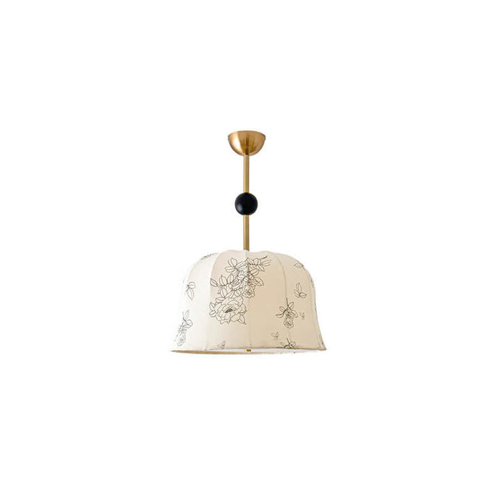 Traditioneller französischer Vintage-Kronleuchter mit Blumenmuster im Stoff-Stil, 3/6 Lichter für Wohnzimmer 