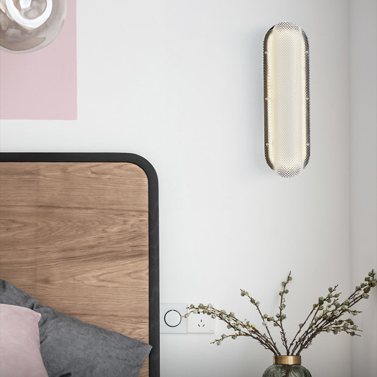 Moderne minimalistische Eisen kariert Muster Acryl Spalte Schatten LED Wandleuchte Lampe für Wohnzimmer 