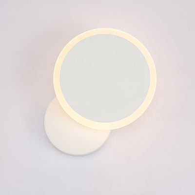 Applique Murale LED en Fer Acrylique Rond Rotatif à Simplicité Moderne pour Chambre 