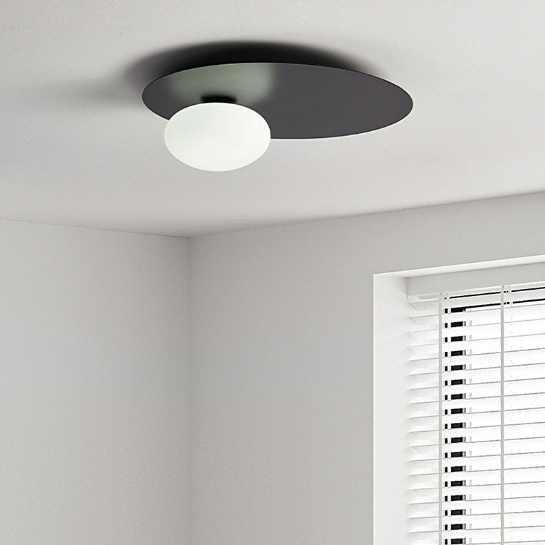 Moderne unbedeutende ovale Hardware-Glas-LED-Unterputz-Deckenleuchte für Wohnzimmer 