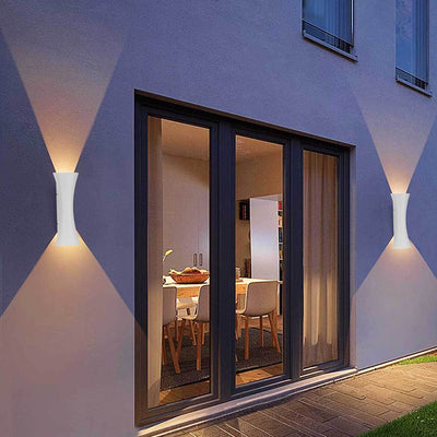 Lámpara de Aplique de Pared LED con Lente de Aluminio Iluminada Superior e Inferior Impermeable Moderna Minimalista Rectangular para Patio Exterior 