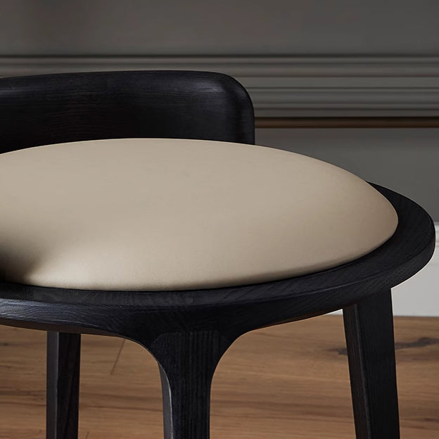 Traditioneller Vintage runder PU-Leder gepolsterter Holzrahmen Hocker ohne Rückenlehne für das Schlafzimmer 