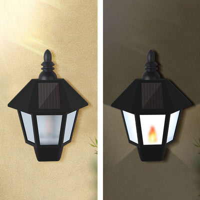 Modern Art Deco Solar Half Hexagonal ABS PC LED Wall Sconce Lamp For Outdoor Patio