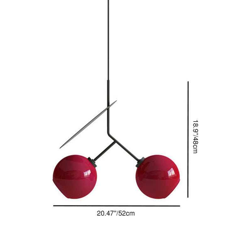 Modern Creative Cherry Glass Iron 1/2-Light Pendant Light