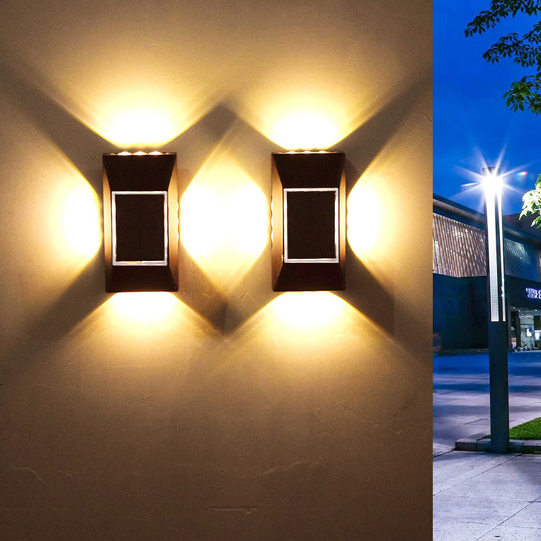 Lampe murale extérieure à LED en plastique ABS rectangulaire avec capteur solaire de modernité et simplicité pour jardin 