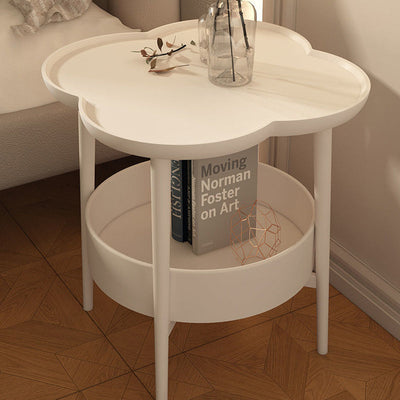 Table d'appoint contemporaine en forme de fleur créative à deux niveaux pour le salon 