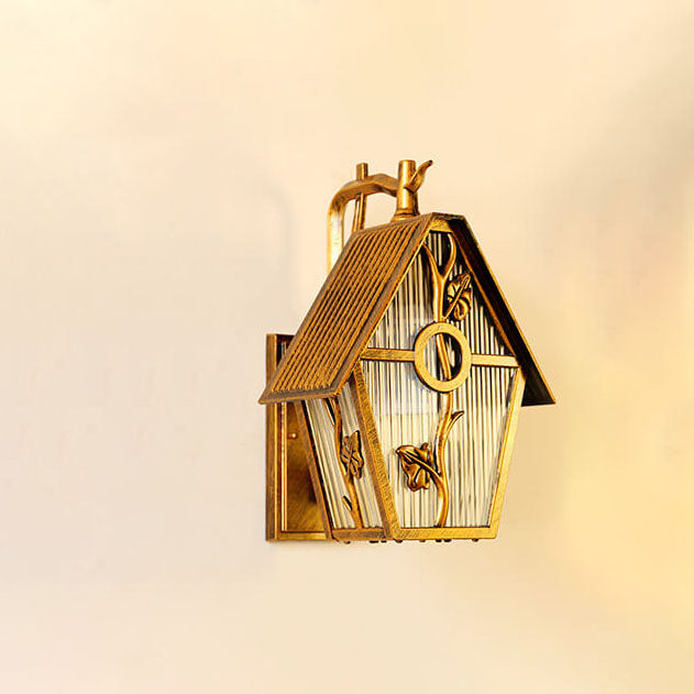 Applique murale extérieure rétro en aluminium étanche avec verre dépoli et 1 lumière 