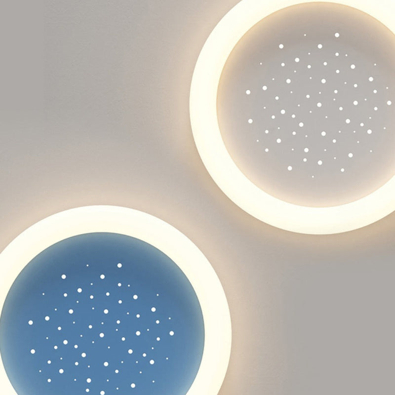 Moderne minimalistische runde volle Stern Eisen Acryl LED Unterputz Deckenleuchte für Schlafzimmer 