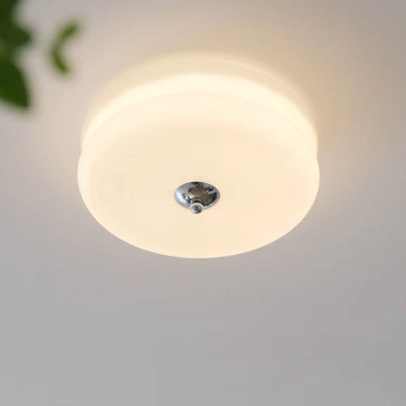 Luz de techo LED empotrada redonda de hierro y vidrio minimalista moderna para sala de estar 