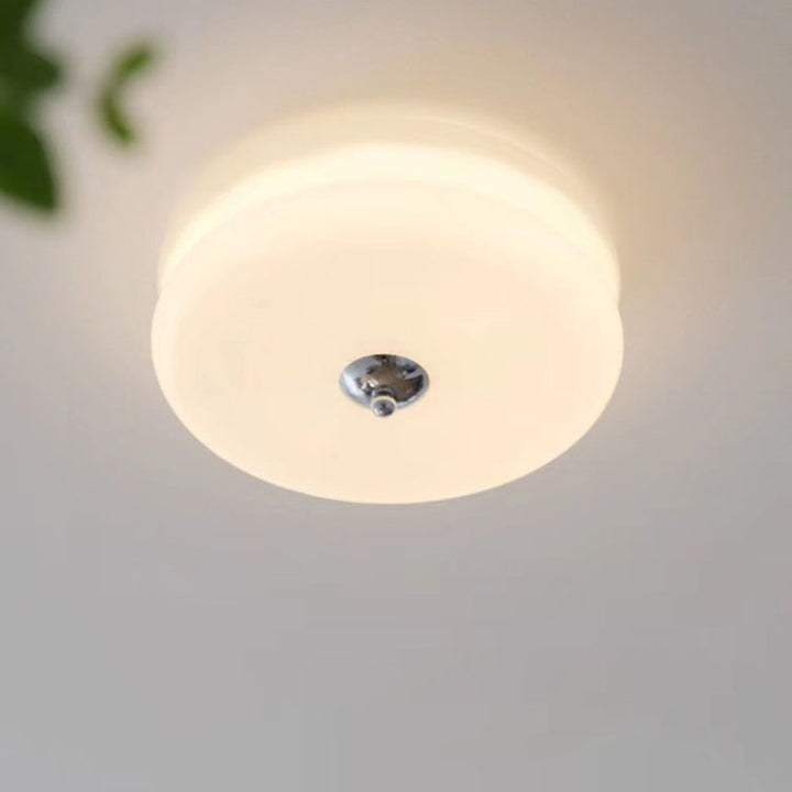 Luz de techo LED empotrada redonda de hierro y vidrio minimalista moderna para sala de estar 