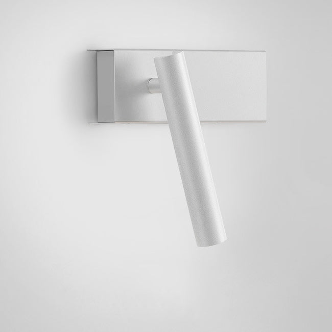Lámpara Aplique de Pared LED de Cilindro de Ángulo Ajustable Rectangular Minimalista Moderna de Aluminio para Dormitorio 