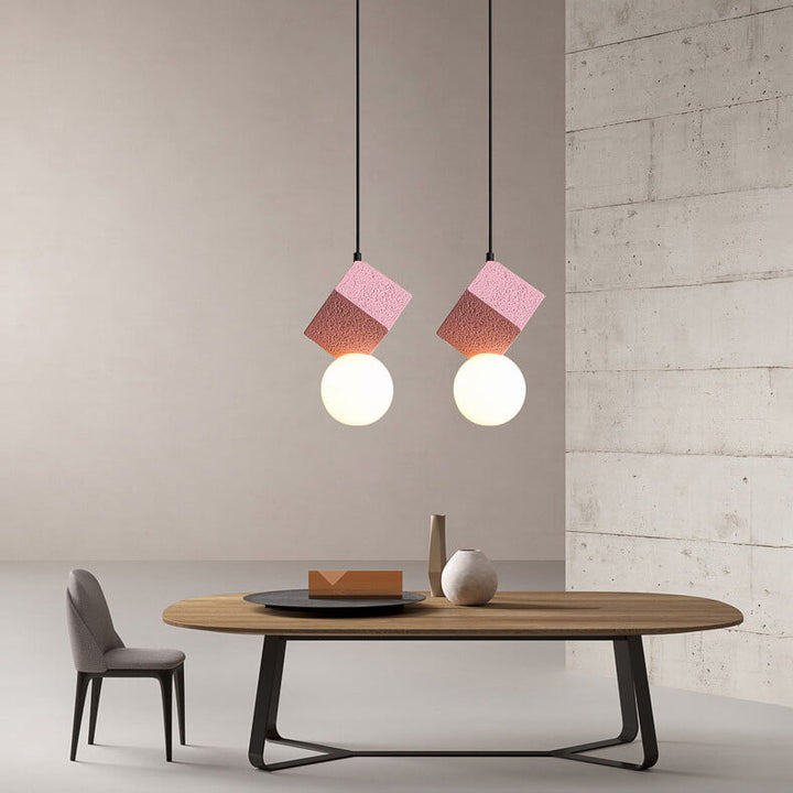 Nordischer minimalistischer einfarbiger Harz 1-Licht Pendelleuchte 