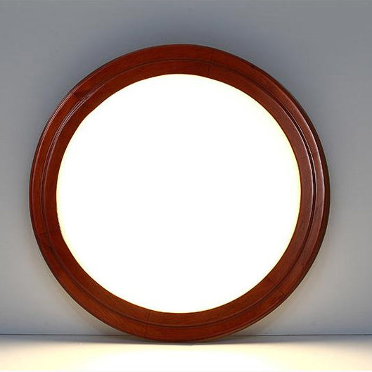 Moderne Einfachheit Runde Rubberwood Acryl LED Unterputz Deckenleuchte für Arbeitszimmer 
