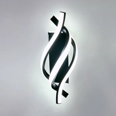 مصباح حائط LED من الألومنيوم الأكريليك السيليكون بخط حلزوني حديث بسيط لغرفة النوم 