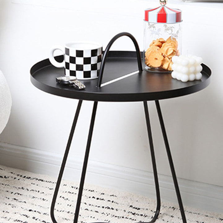 Moderner minimalistischer runder Couchtisch aus Eisen, 1 Ebene, für das Wohnzimmer 