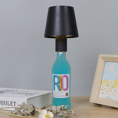 Creative Detachable Aluminum Mushroom Shade Rechargeable Wine Bottle LED USB Table Lamp