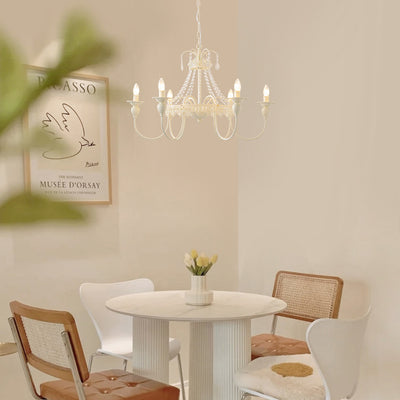 Modern Shabby Chic Candelabra Iron Crystal 4/5/6/8 Light Chandelier For Living Room