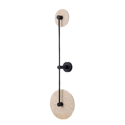 Moderne minimalistische geometrische Kreis Travertin Eisen 2-Licht Wandleuchte Lampe für Schlafzimmer 
