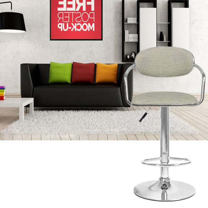 Contemporary Scandinavian Half Round PVC Wicker Plywood Iron Bar Stool Backrest For Dining Room