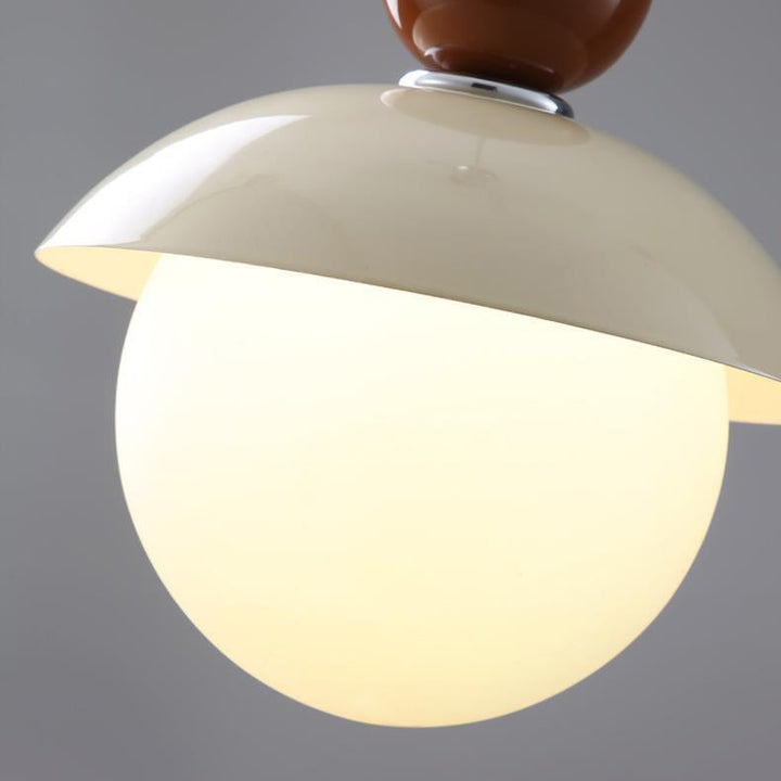 Lámpara Colgante de 1 Luz de Vidrio de Hierro con Globo Redondo Minimalista Moderno para Dormitorio 