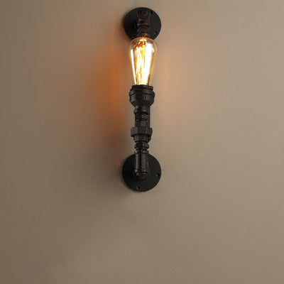 Traditionelle koloniale Wasserrohr-Wandleuchte aus Metall mit 1 Licht für Schlafzimmer 