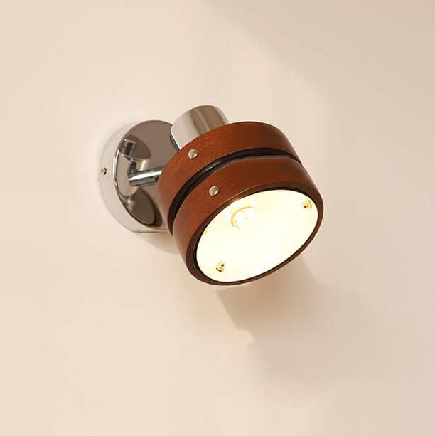 Japanese Retro Walnut Iron Lamp Arm 1-Light Wall Sconce Lamp