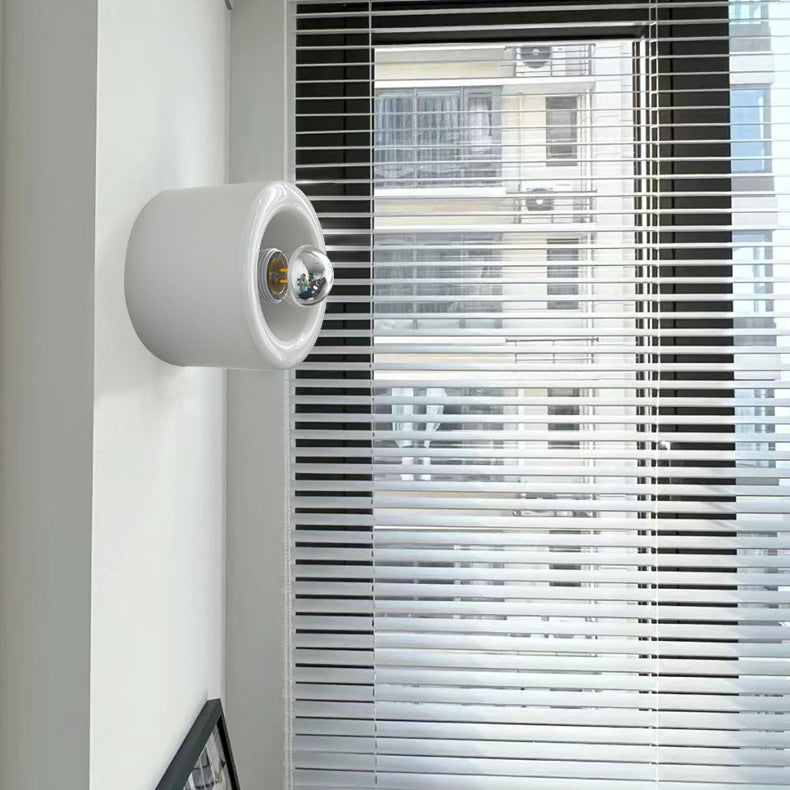 Moderne Einfachheit Zylinder Eisen Glas 1-Licht Wandleuchte Lampe für Schlafzimmer 