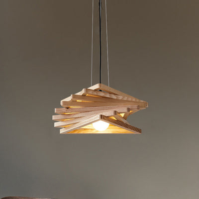 Modern Minimalist Creative Log Triangle 1-Light Pendant Light