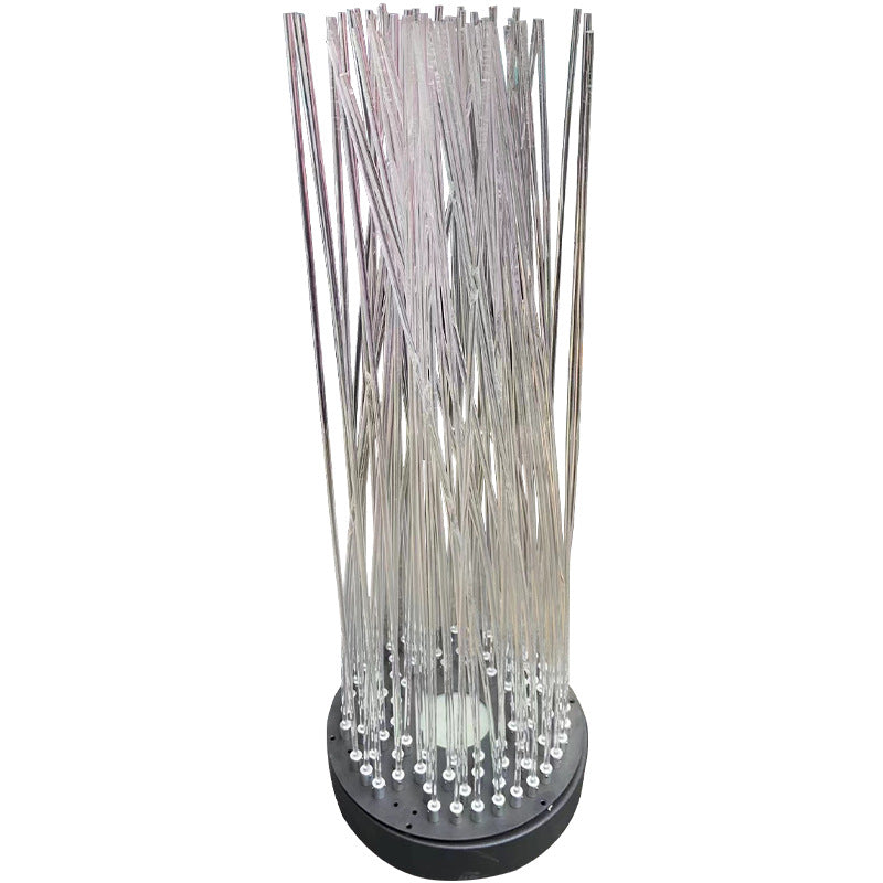 Lumière paysagère à LED linéaire en acier inoxydable étanche créatif contemporain avec fibre optique en forme de queue de poisson pour jardin 