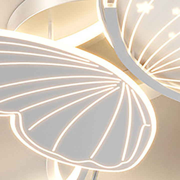 Moderne kreative LED-Deckenleuchte aus Acryl, Aluminium und Eisen in Schmetterlingsform für das Schlafzimmer 