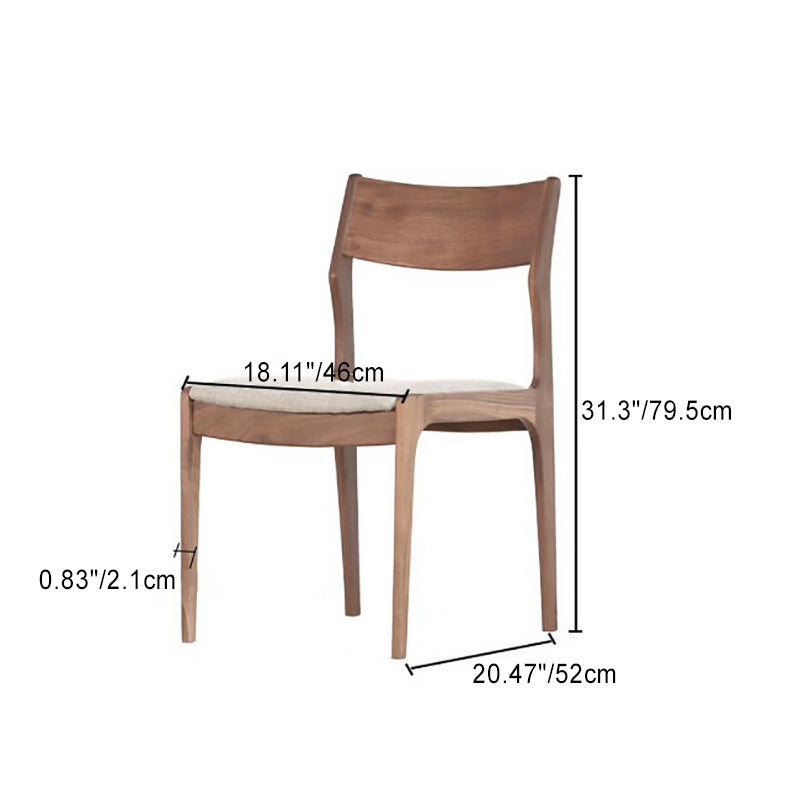 Traditional Chinese Square Black Walnut Cotton-Linen Cowhide Leather Contact Surface Dining Chair Four Legs Backrest For Dining Room