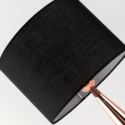 Lampe de table contemporaine scandinave à base conique en tissu noir 1 lumière pour bureau 