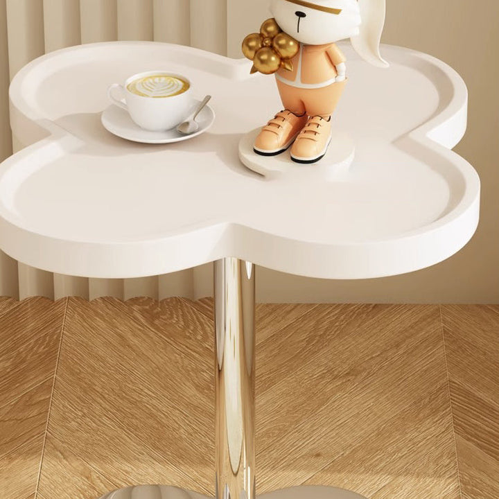 Modern Minimalist Cylinder Petal MDF Glass Stainless Steel Coffee Table For Living Room