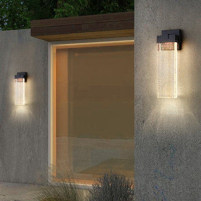 Applique Murale LED Rectangulaire en Cristal d'Aluminium Imperméable à la Simplicité Moderne pour Patio Extérieur 