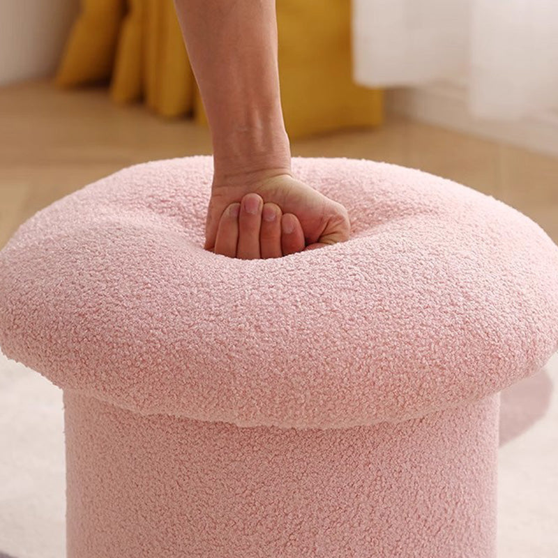 Pouf repose-pieds en velours de forme champignon pour salon, simplicité contemporaine 