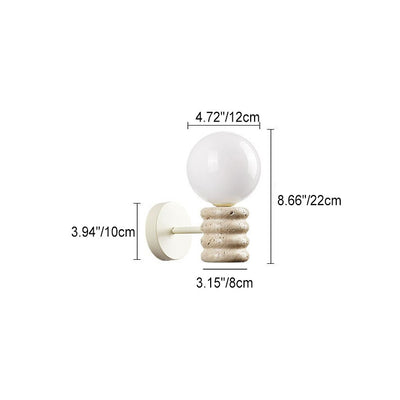 Modern Cream Style Creative Glass Sphere 1-Light Wall Sconce Lamp