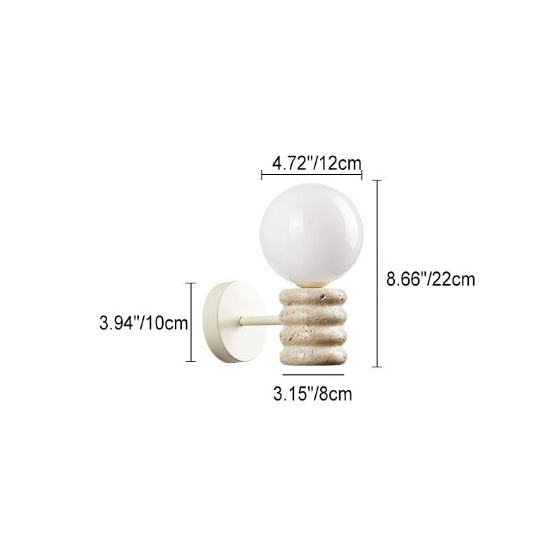 Modern Cream Style Creative Glass Sphere 1-Light Wall Sconce Lamp