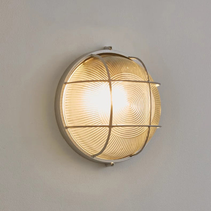 Applique murale contemporaine en aluminium et verre rond ovale à 1 lumière pour couloir 