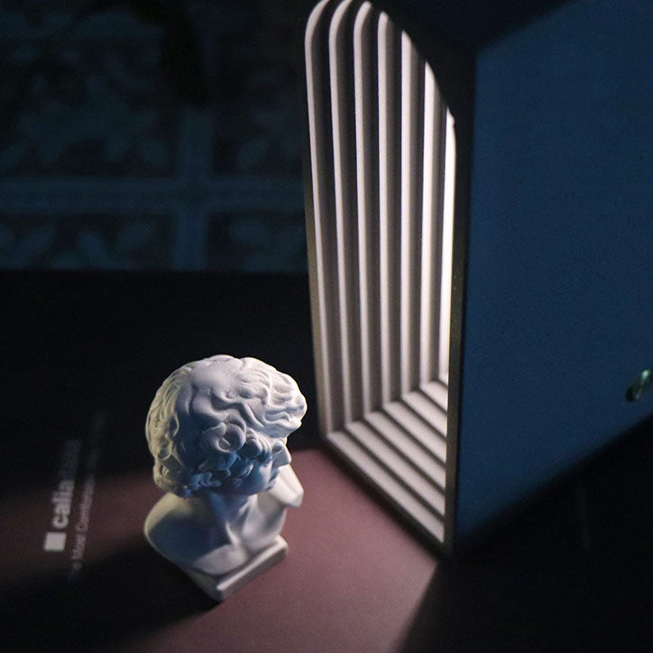 Moderne minimalistische rechteckige Zement-USB-LED-Tischlampe 